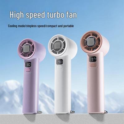 High-Speed Portable Mini Fan with 100-Speed Display, Ice Pack, and Outdoor Hanging Buckle