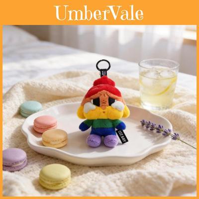 Crybaby Cheer Up Baby Series Rainbow Plush Keychain Soft Short Fur Animal Charm For Kids