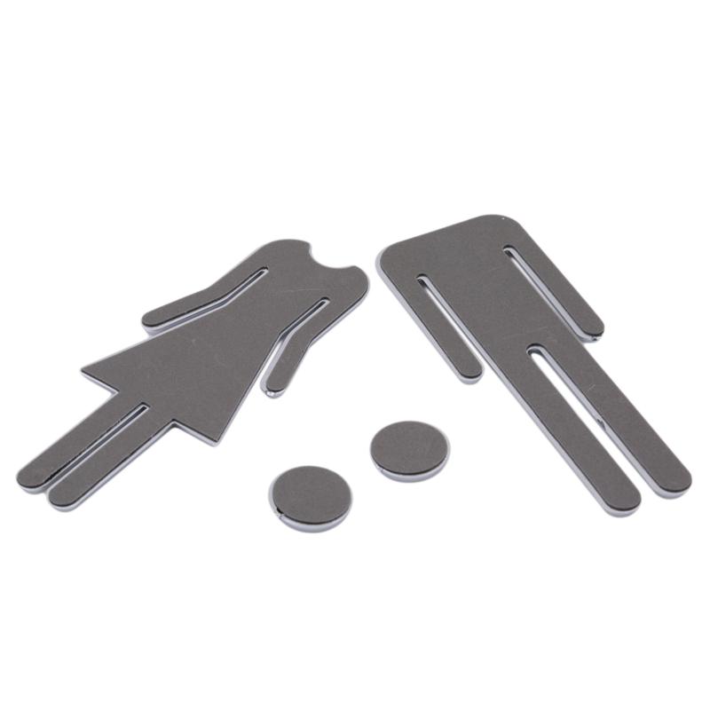 WC / Badezimmer / Toilette Tür-Wandschilder MANN & FRAU Kunststoffschild Hinweiszeichen 3D Dreidimensionales Edelstahl-Schild