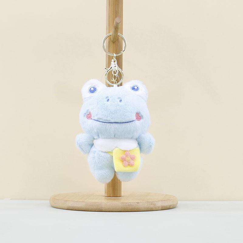 Sweet Blue And Green Frog Plush Pendant Keychain Perfect Accessory Backpack