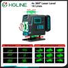 HGLINE 16 4D Lines Laser Level With APP Remote Control Selfleveling 360 Horizontal & Vertical Laser Level Construction Tool