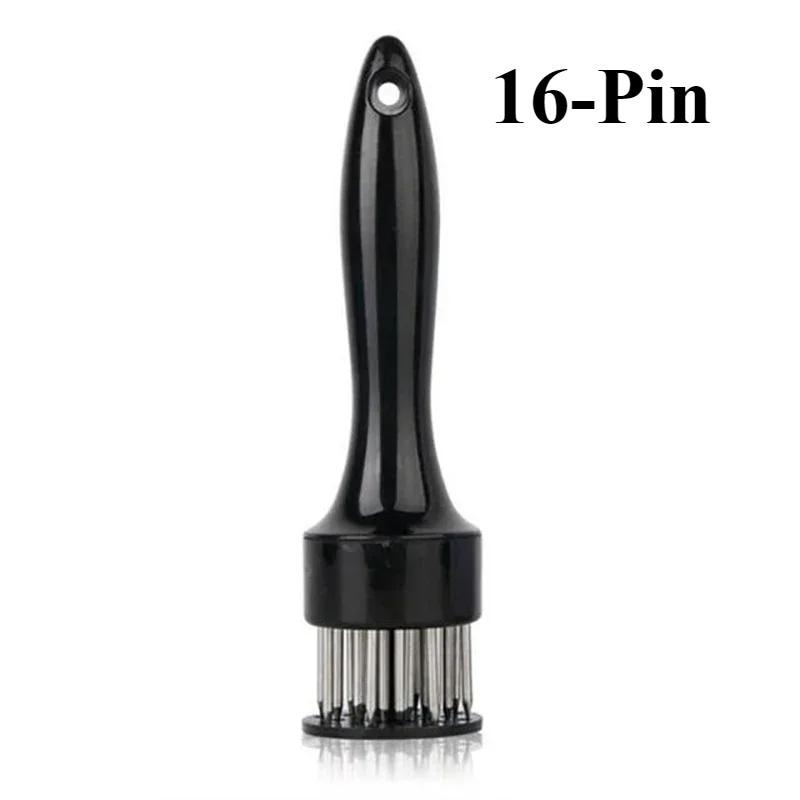 16/21-Pin Stainless Steel Meat Tenderizer – Round Steak Needle for Tenderizing Pork, Ribs, and More – Essential Kitchen Tool