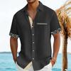 Men's Vintage Button Down Bowling Shirts Short Sleeve Summer Beach Shirt