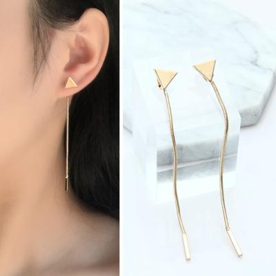 Geometrische Dreieck-Ohrstecker für Damen, lange Quaste, Party-Schmuck, Geschenk