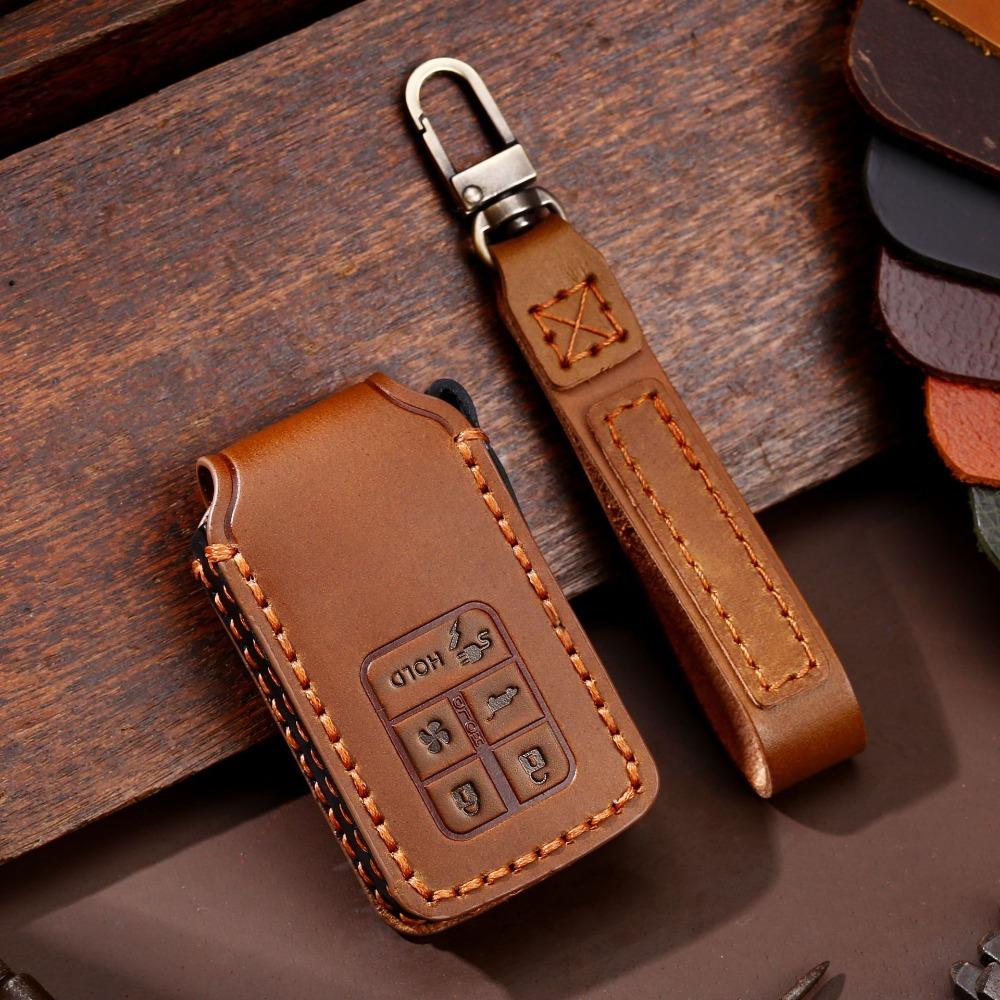 Custom Fit Honda Key Cover for Civic Accord Genuine Leather Handmade Car Key Holder Protective Case