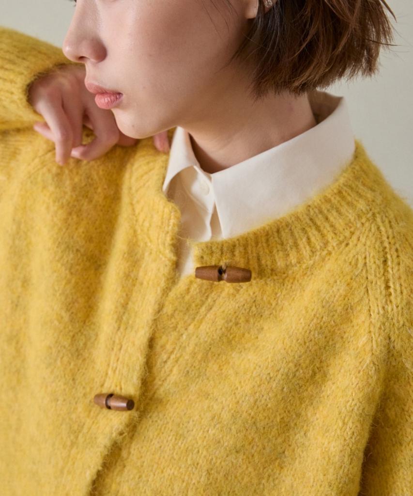 WIOE Toggle Button Kint Cardigan_Yellow