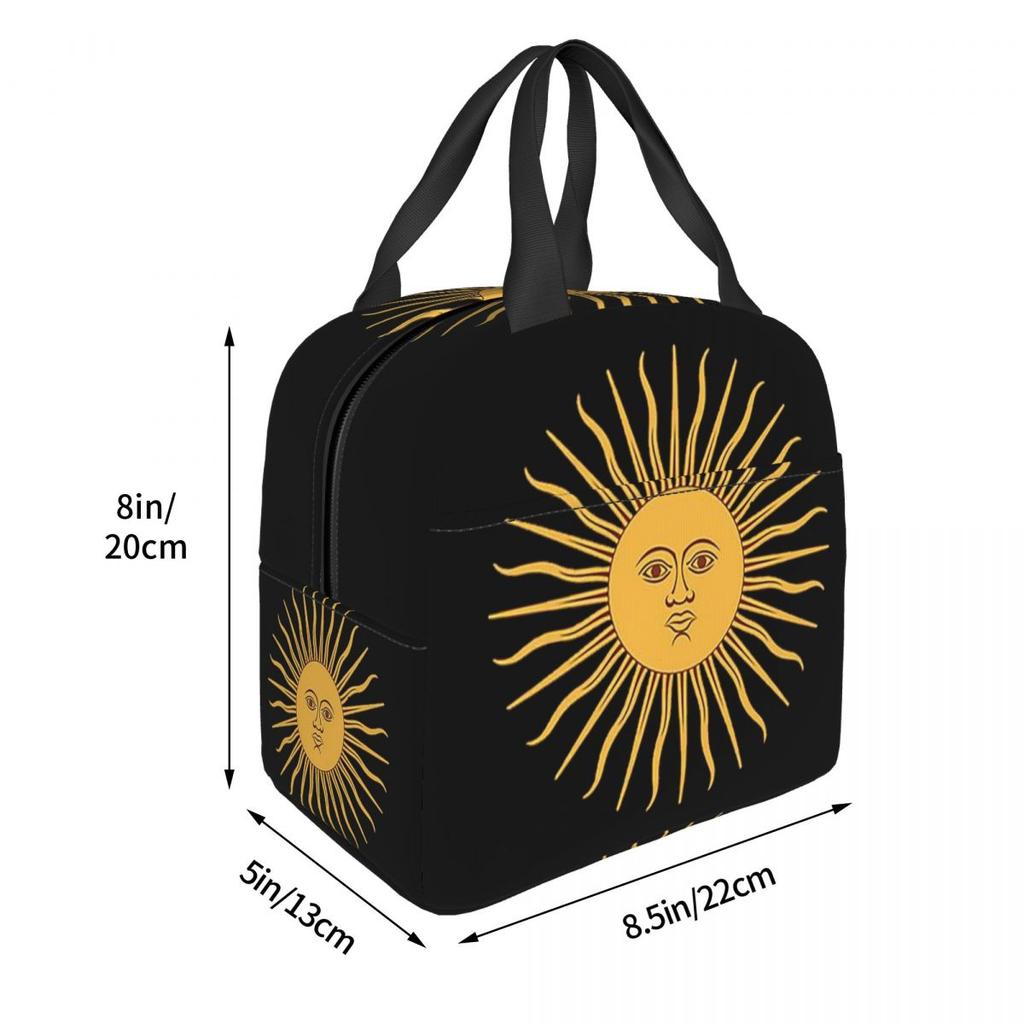 Sun Of May Flag Of Argentina Insulated Lunch Bag for Women Kids Portable Food Boxes Thermal Lunch Box Tote