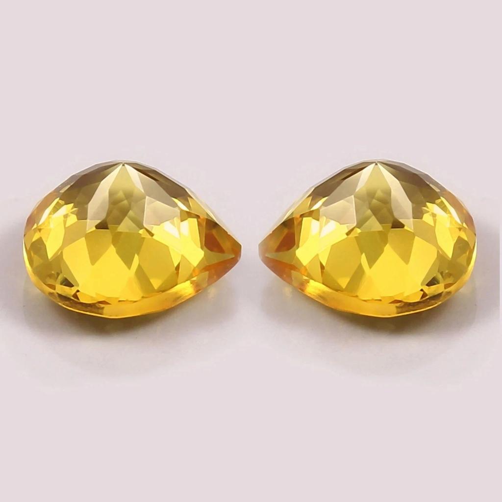 Natural 30 Ct Yellow Sapphire Pear Cut Matchind Pair Loose Gemstone For Earrings