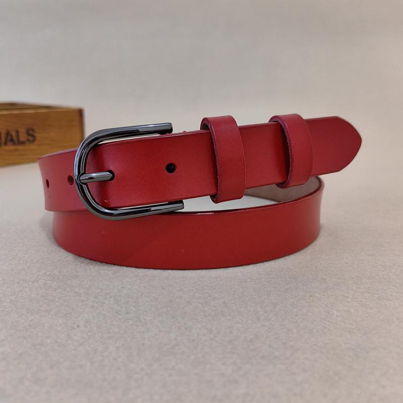 Classic Genuine Leather Belt For Women With Alloy Buckle For Casual And Office Wear