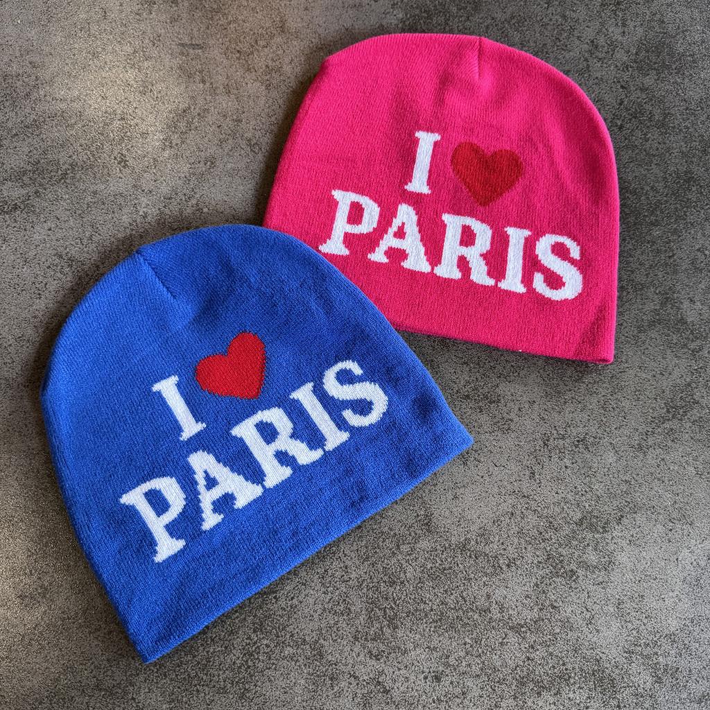 Unisex Block Color Heart Letter Knitted Hat For Fall And Winter Use Outdoor