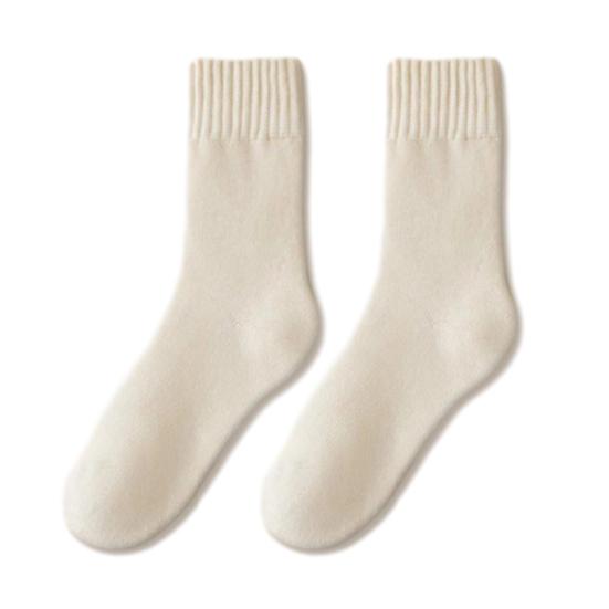 Thickened Fleece Lined Crew Socks Women Winter Socks, Solid Color Mid Calf Thermal Warm Casual for Home Use Cold Weather, Soft Hosiery Daily
