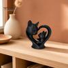Cute Cat Home Decoration Mother Baby Figurine, 3D Printed Heart Sculpture for Desk Decor, Smooth Surface Statue Modern Art Living Room Study,
