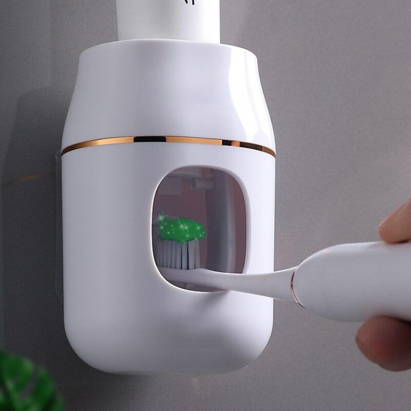 Kreative Automatische Zahnpasta Spender Wand Montiert Zahnpasta Squeezer Lagerung Rack Wasserdichte Faul Badezimmer Accessoriest Set