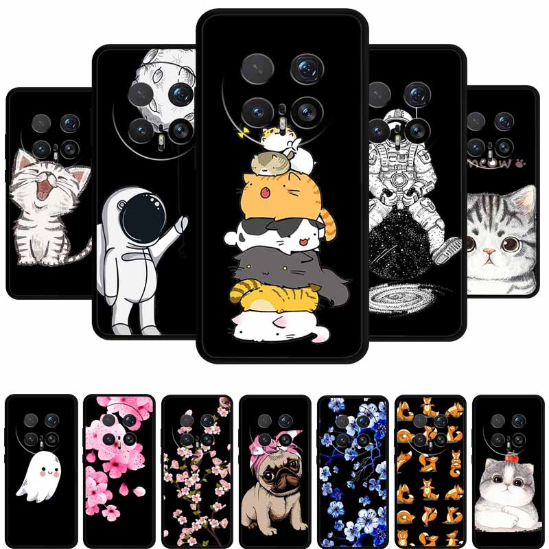 Cartoon Case For Honor Magic8 Pro 5G Case Black Silicone TPU Soft Back Cover For Honor Magic8Pro 2025 Case Shockproof Funda Para
