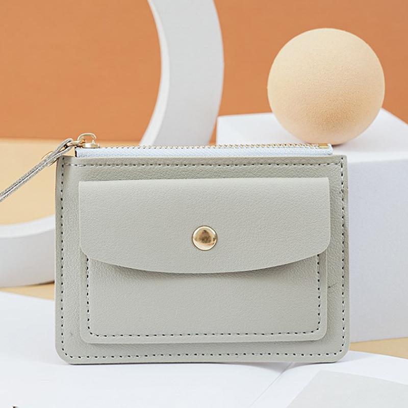 Leder Damen Geldbörse Frauen Einfache Geldbörsen Mini Reißverschluss Uni Mehrkartenhalter Münz Kurze Geldbörsen Schlanke Kleine Geldbörse Reißverschluss Haspel