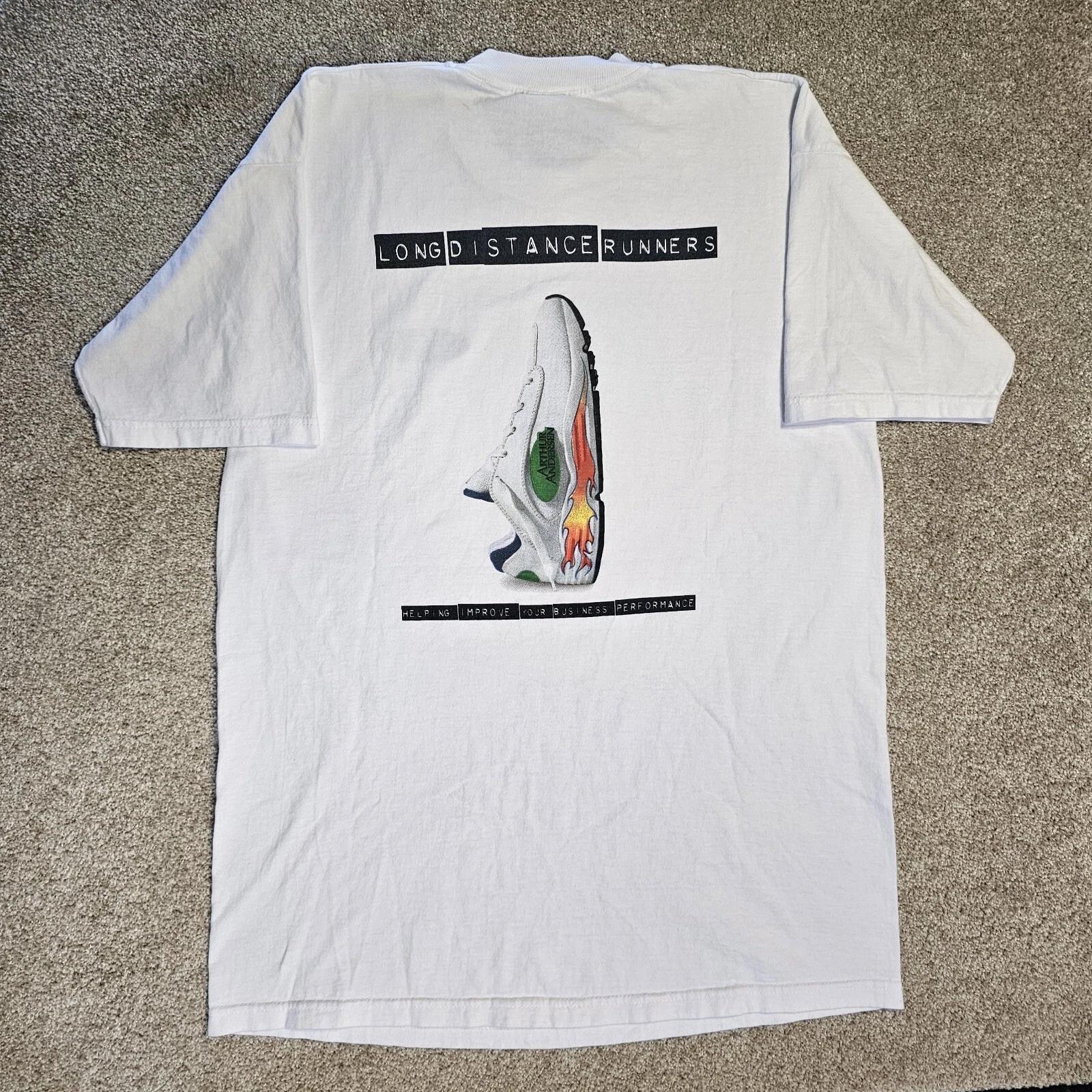 

Vintage 90s Arthur Anderson Sneaker Flames T-shirt Mens XL Crypto Finance Tech L