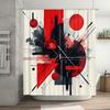 Bathtub Shower Curtain Waterproof Fabric Home Decor Dog Bathing Cartoon Print Bathroom Decoration