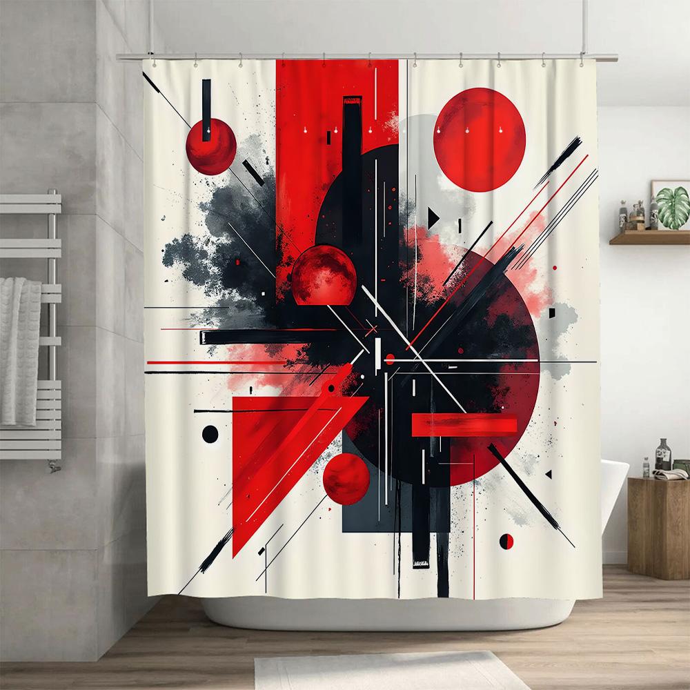 Bathtub Shower Curtain Waterproof Fabric Home Decor Dog Bathing Cartoon Print Bathroom Decoration