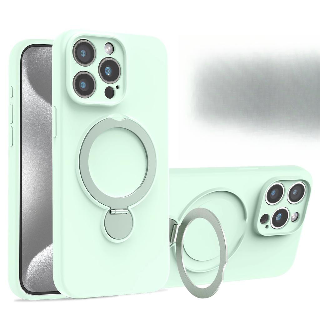 Applicable To Apple 16pro Mobile Phone Case Magnetic Suction Bracket 360° Rotating IPhone 15 Liquid 14 Anti-fall Protection Case