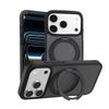 For Magsafe Magnet Ring Rotating Fold Magnetic Stand Phone Case For 17 Pro Max Air 17Pro Solid Color Matte Armor Cover