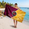 Brisbane Broncos Customized Name Text Beach Towel, Soft Absorbent Towel Beach Pool Travel Personal Gift