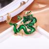 Chinese Style Zodiac Dragon Brooch Faux Pearl Decor Spring Festival Pin Cartoon Animal Shape Suit Lapel Hat Bag Badge