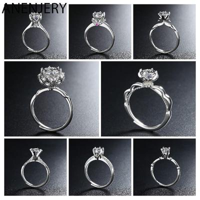 Sparkling One Carat Zirconia Crown Heart Round Open Rings for Women Trendy Dainty Wedding Engagement Ring Anillos