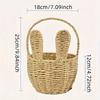 Rustic Wicker Rabbit Basket with Ears, Cute Easter Basket for Flowers, Candy, Easter Eggs, Multipurpose Woven Storage Bin