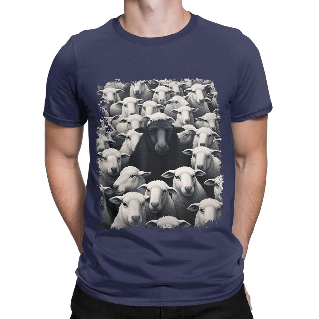 Black Sheep Crew Tshirt Beach Pure Cotton Tshirts For Unisex Harajuku Print Tshirt Short Sleeve Aesthetic Clothes