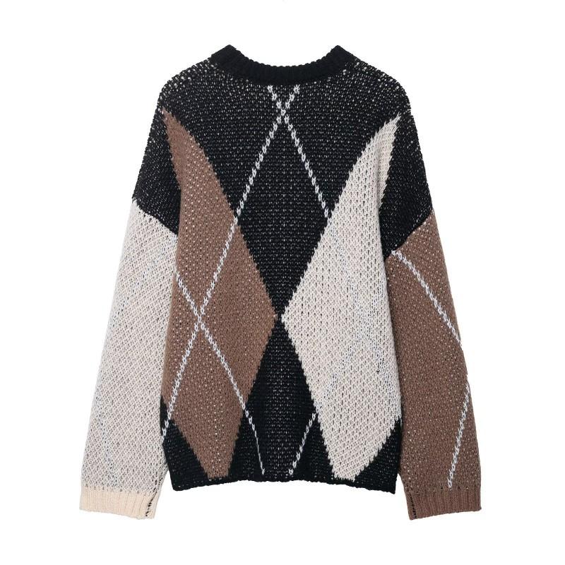 BB6904 2025 Fall Womens Street Style Relaxed Fit Knit Sweater