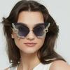 High-end Rhinestone Oversized Butterfly Sunglasses for Women, Sunshade Sunglasses, UV Protection Glasses