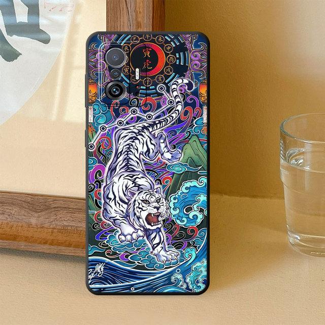 Silikon-Telefonhülle für Samsung Galaxy S23 5g S22 S20 Hinweis 20 Ultra 10 Plus 8 9 S21 Mode Chinesischer Tiger Drache Capa Cover