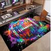 American Football Theme Soft Crystal Velvet Rug Custom Name & Text Print Non Slip Floor Rug for Bedroom Living Room