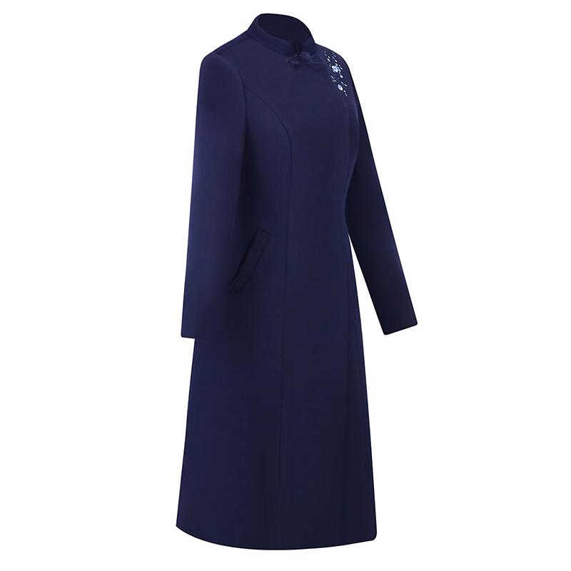 Women's Chinese Style Embroidered Professional Wool Coat