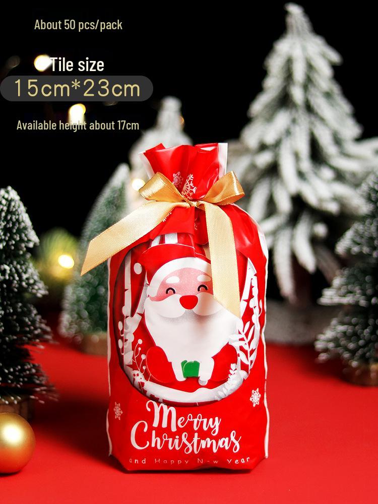 Christmas Gift Bag for Candy and Cookies - Kids' Drawstring Ribbon Bag