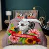 Yellow Maple Leaf French Bulldog Microfiber Bedroom Comforter Cover with Pillowcases Lovely Pet Dog Bed Sets for Girl Boy Teen