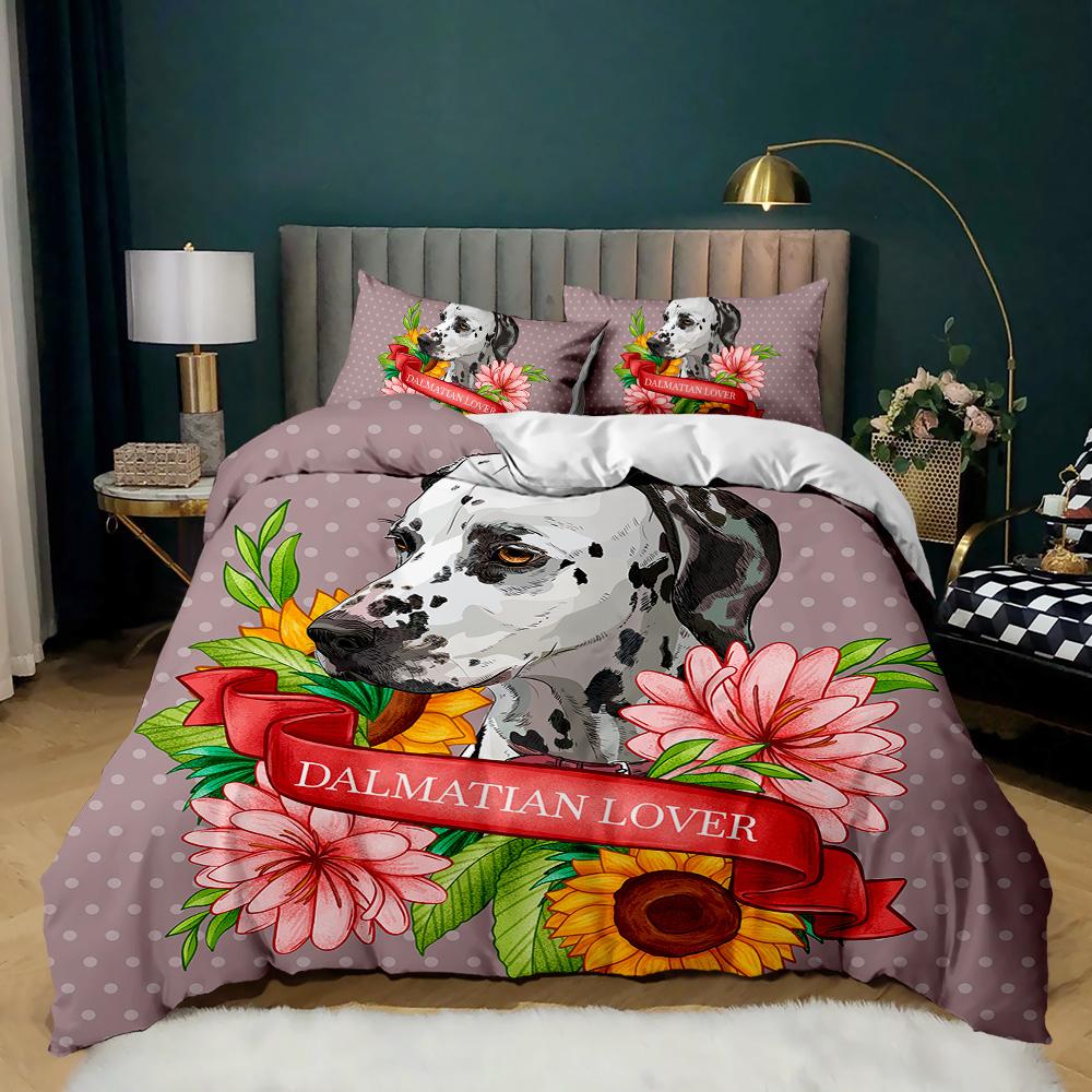 Yellow Maple Leaf French Bulldog Microfiber Bedroom Comforter Cover with Pillowcases Lovely Pet Dog Bed Sets for Girl Boy Teen