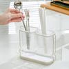 yangyizhi Utensils Holder, Two Compartments Storage Rack, with Removable Draining Tray Design, Moisture-Resistant Kitchen Organizer