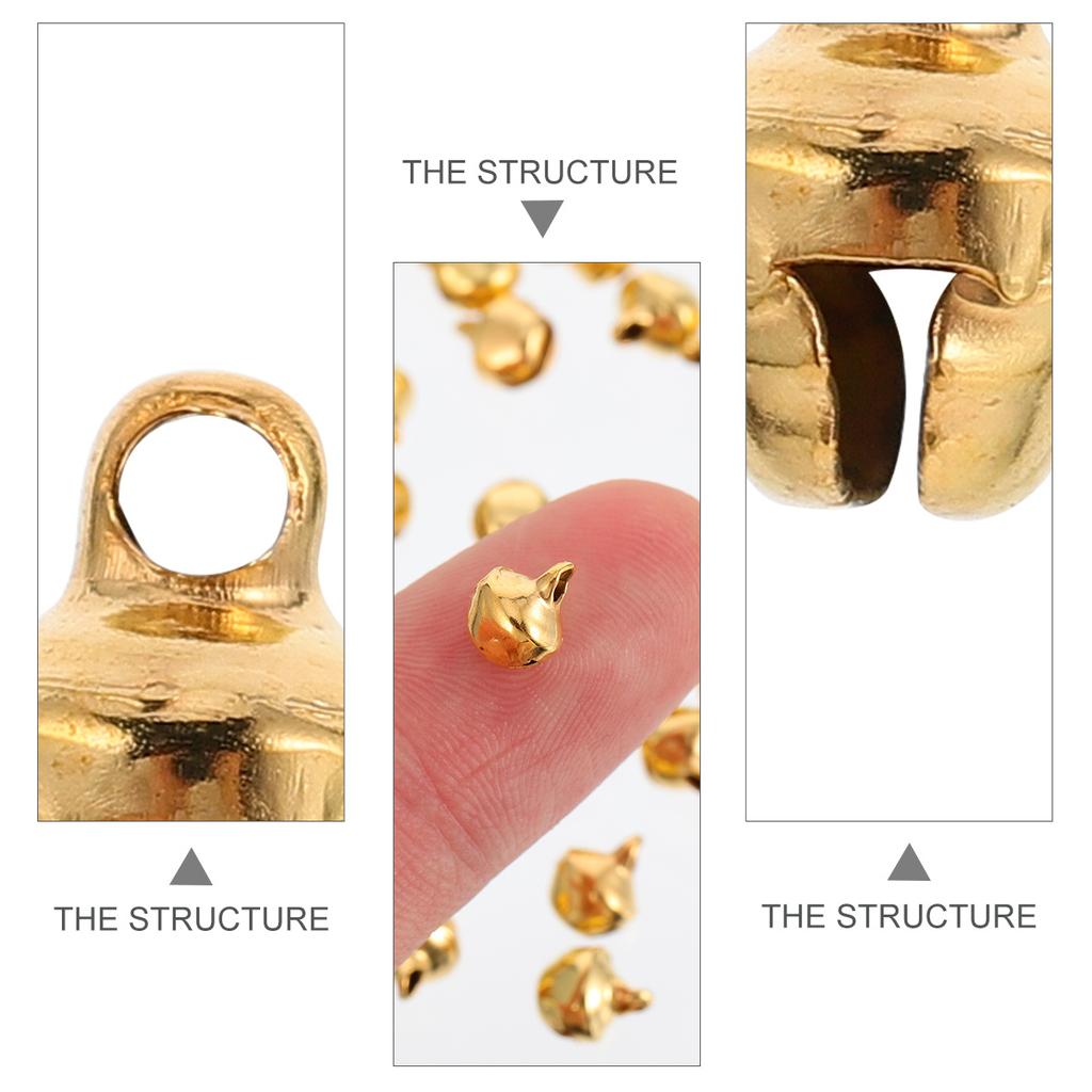 600Pcs Christmas Jingle Bells Mini Metal Bells 6mm for DIY Craft Jewelry Pendant Holiday Decoration Jewelry Accessory