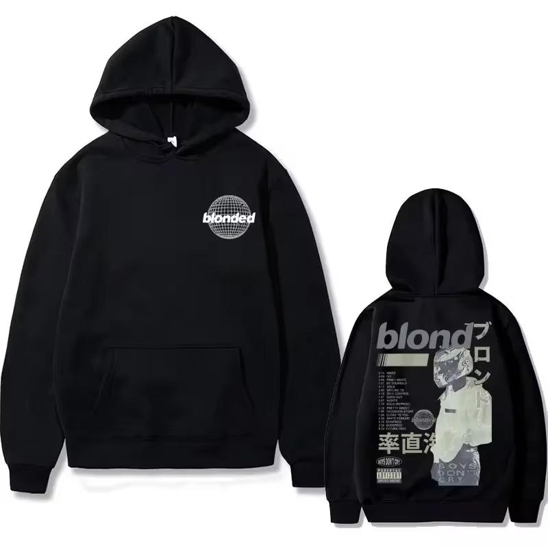 Толстовка с капюшоном Rapper Frank с двухсторонним принтом, мужская толстовка в стиле хип-хоп Blond, большие толстовки Ocean, мужская и женская винтажная уличная одежда S
