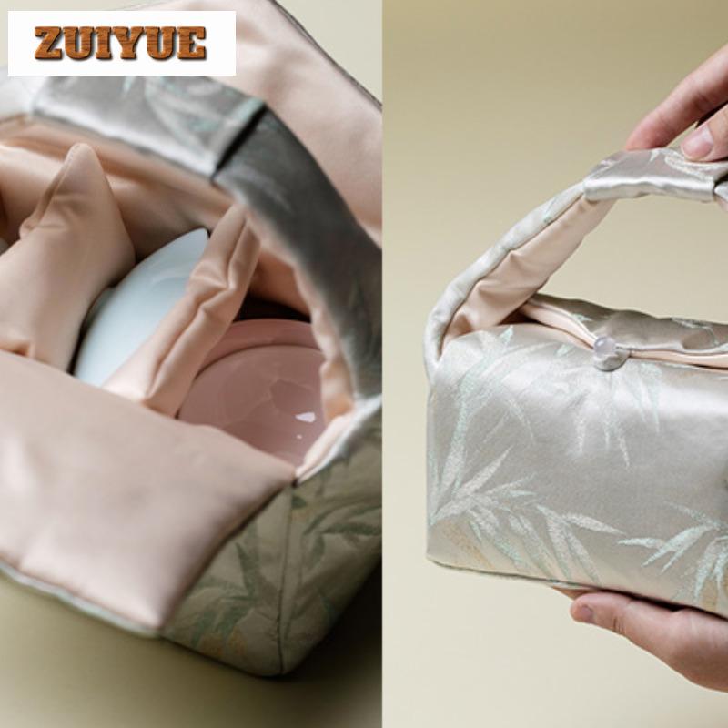 Chinese Style Fabric Brocade Tea Cozies Aesthetic Teapot Cover Tea Cozy For Teapot Hand Bag Travel Tea Set Bag Teaware Supplies