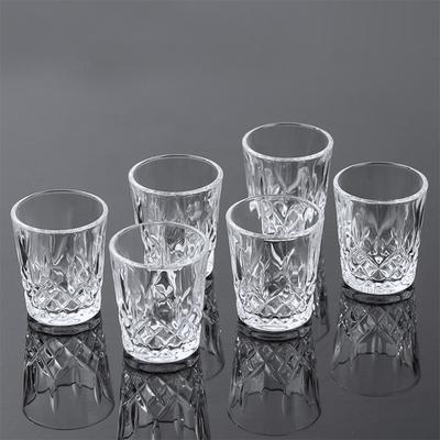 12pz/8pz/6pz/4pz/2pz Bicchierini da Spiriti in Vetro Goffrato 50ml Incisi Tazza da Tè per Bere Baijiu Bicchiere da Acqua Bicchiere da Vino di Piccola Capacità