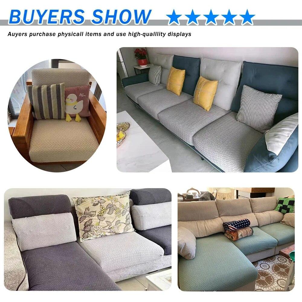 Einfarbige Jacquard-Sofasitzbezüge, elastischer Sofabezug für Wohnzimmer, weicher Möbelschutz, waschbarer Sofakissenbezug für Haustiere