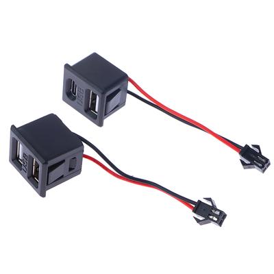 New Sale 1Pc Double Layer USB Female Base Type-c Socket Female USB Lamp Charging Socket Power Socket with Cable Connector
