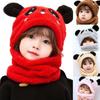 Headwear Full Face Cover Girls Boys Cartoon Panda Hats Kids Caps Kids Bonnet Winter Fleece Hats