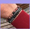 Black Agate Stone Beaded Bracelet For Men With Handmade Round Design For Travel Gift