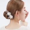 Vintage Bride Handmade Flower Headgear Hair Comb Hair Accessories Imitation Pearl Wedding Dress Simple White Comb Accessories Women