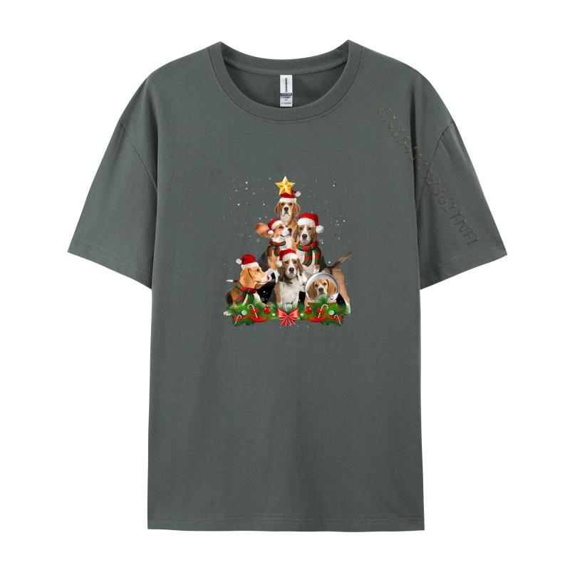 Men T Shirt Beagle Dog Christmas Dog Teeshirt Best Tees Black Tshirt Vintage American Style Winter Gift