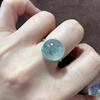 Classic Natural Ice Chalcedony Rings for Women  Fashionable Trend Diamonds Inlaid Circular Ring Adjustable Fine Party Jewelry