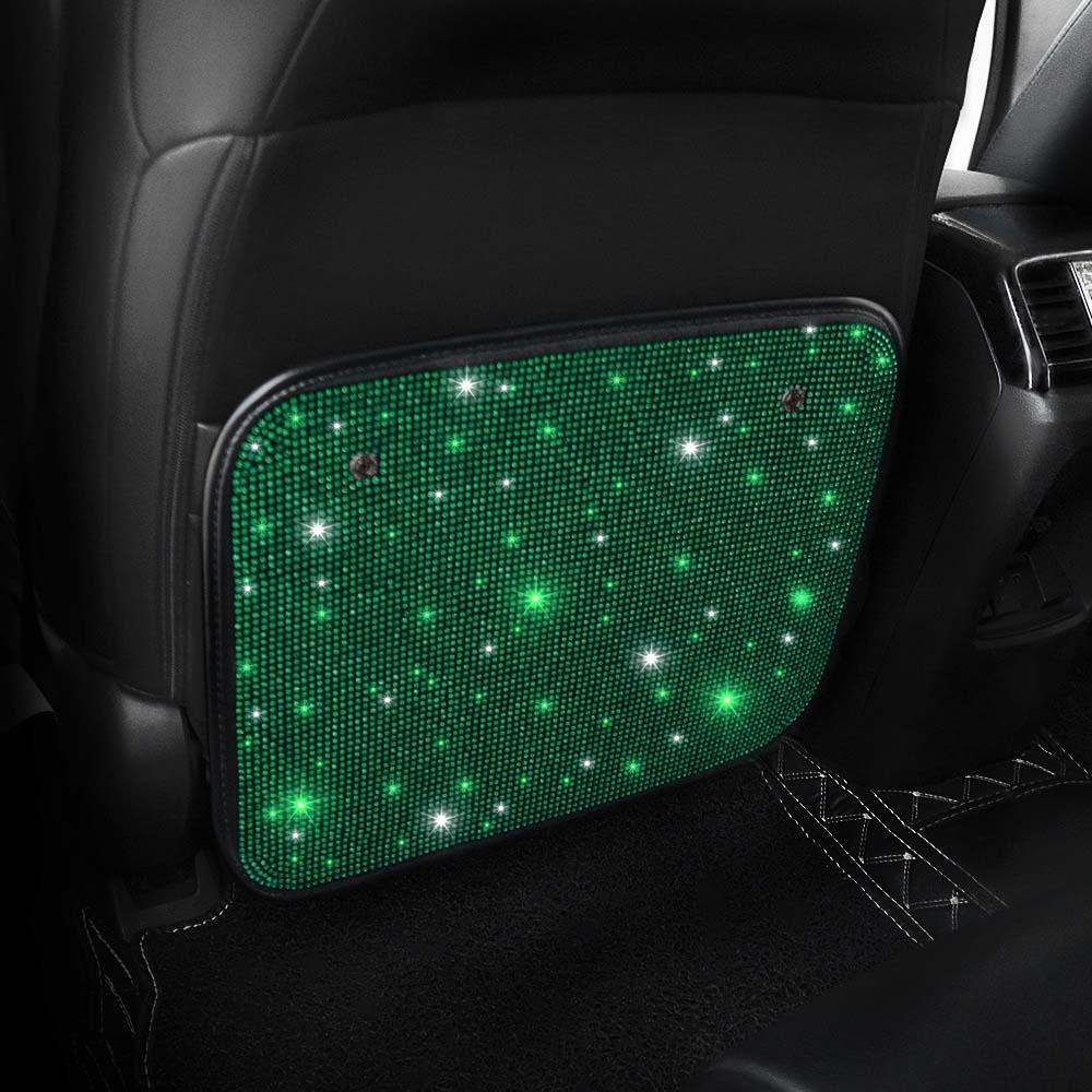 Sparkling Back Seat Protector Rhinestones Car Back Seat Cover Girls Ladies зелёный